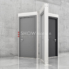 Freistehendes Ausstellungssystem für 3 Türen - Model FLEXO Kombi 3er Stern | ShowMotion