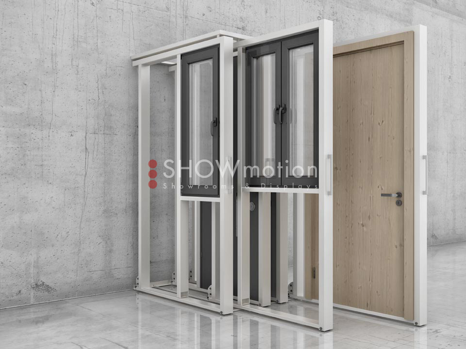 Verstellbares Ausstellungssysteme für Türen und Fenster von ShowMotion