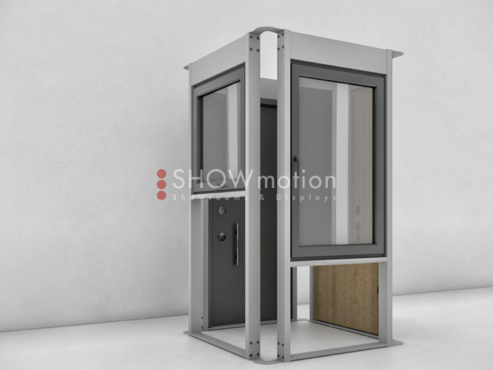 ShowMotion_FLEXO modulares Ausstellungssystem für Türen Fenster Bauelemente